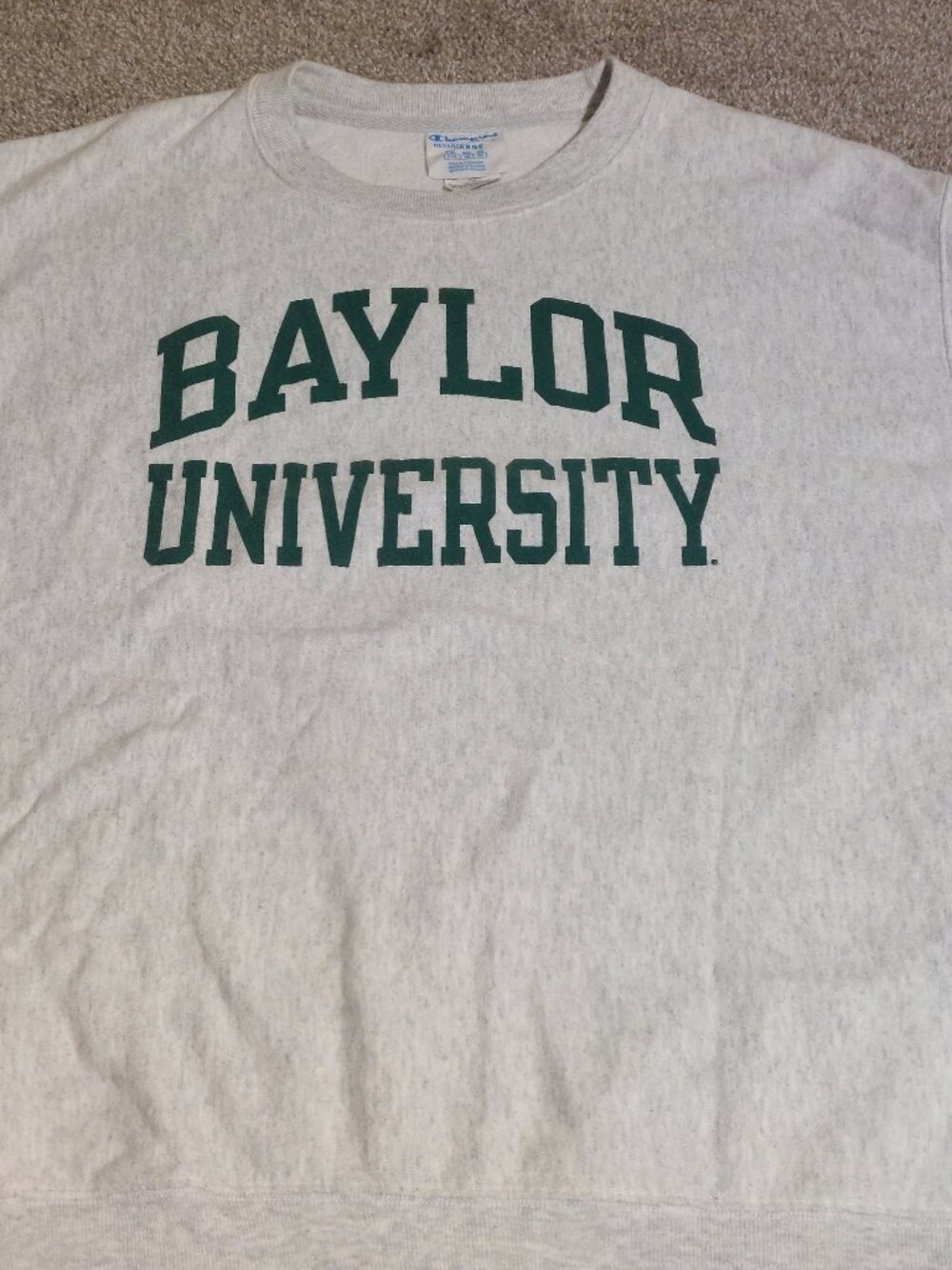 VTG 90's Champion Reverse Weave Baylor University Sweatshirt Crewneck Gray XL